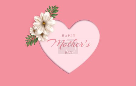 Mother's day background with shape heart illustrations appearing