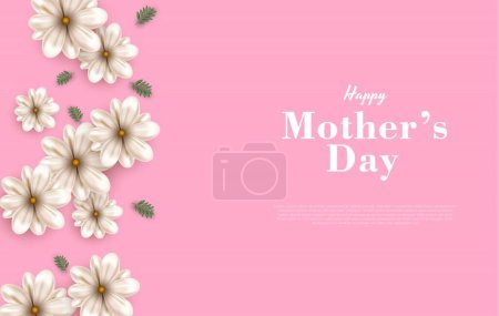 Happy mothers day design with flowers for greeting poster banner and social media post