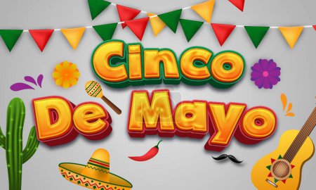 Background cinco de mayo celebration with text effect