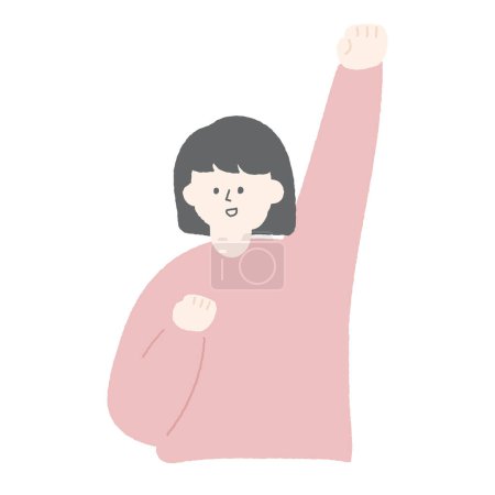 Hand drawn cheer up illustration with hands up.
