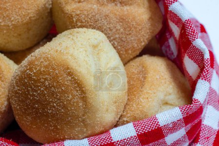 Photo for Pandesal or pan de sal is a Filipino traditional bread usually eaten during breakfast or afternoon snack. - Royalty Free Image