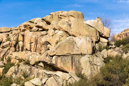 Photo for Natural park formed by granite rocks called La Pedriza in the Sierra de Guadarrama, Madrid, Spain - Royalty Free Image