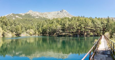 Photo for Views of the Navacerrada Reservoir, in Guadarrama Mountains, province of Madrid, Spain - Royalty Free Image