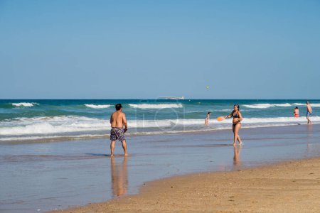 Photo for Beach of La Barrosa, Sancti Petri, Cadiz, Spain - Royalty Free Image