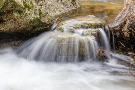 The Purgatory waterfall in the Sierra de Guadarrama. Lozoya Valley Madrid's community.