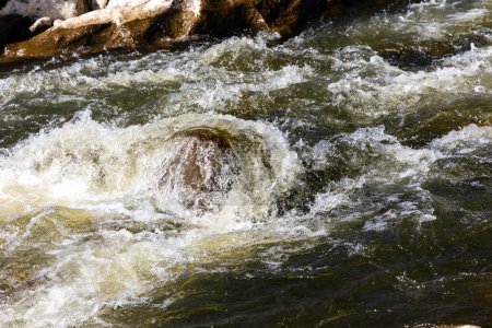 Photo for Lozoya river in madrid flowing between the granite rocks - Royalty Free Image