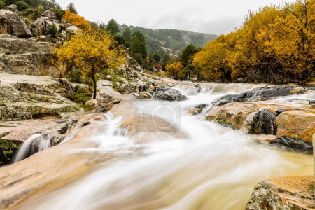 Photo for Water torrent of the Manzanares river in the Pedriza area of Madrid - Royalty Free Image