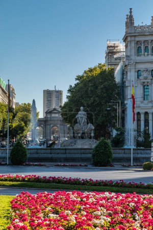 Photo for Palacio de Comunicaciones and Cibeles Fountain, Madrid, Spain - Royalty Free Image