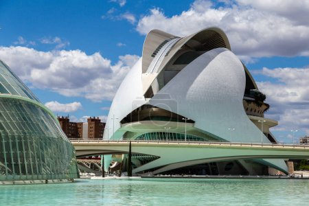 Photo for Panoramic view at the Buildings of City of Arts and Sciences in Valencia, Spain - Royalty Free Image