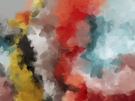 Photo for Simple background with colorful oil paint brushes - Royalty Free Image