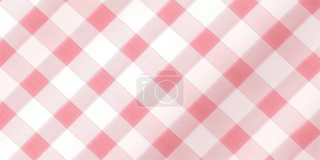Photo for Pastel rose pink and white seamless diagonal check textile fabric pattern - Royalty Free Image