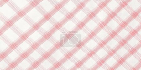 Photo for Pastel rose pink and white seamless diagonal check textile fabric pattern - Royalty Free Image