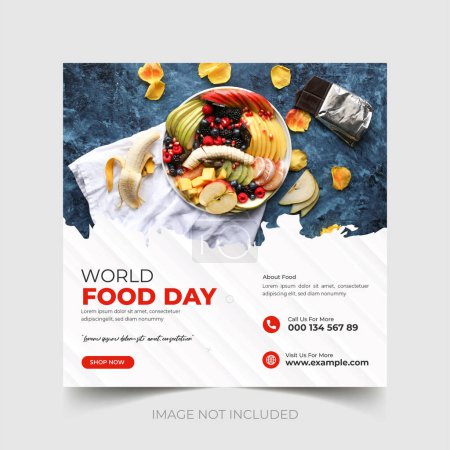 Téléchargez les illustrations : Food day social media facebook-post template - en licence libre de droit