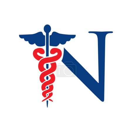Illustration for Medical logo with letter n - Royalty Free Image