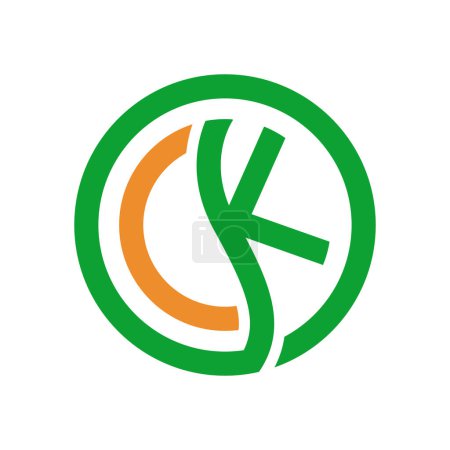 Illustration for Initial letter ck logo design - Royalty Free Image