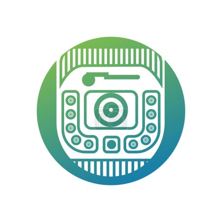 unique camera vector glyph icon