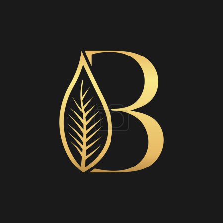 leaf letter b logo design template vector illustration for your business