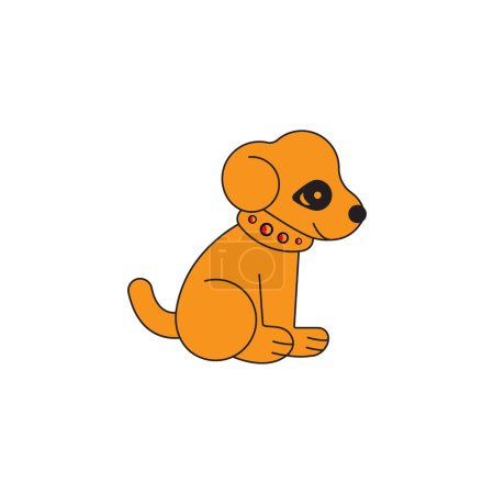 vector cute cartoon funny dog. isolated on background.