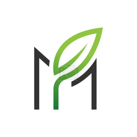 initial letter m with leaf logo design vector