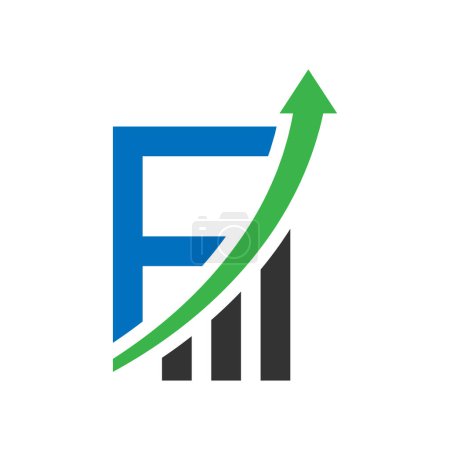 Finanzwachstum mit Buchstabe F-Logo