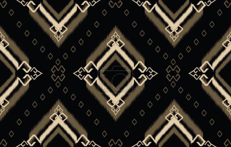 Illustration for Abstract ethnic geometric ikat pattern. oriental African American Mexican Aztec motif textile and bohemian pattern vector elements. designed for background, wallpaper, print .vector ikat pattern. - Royalty Free Image
