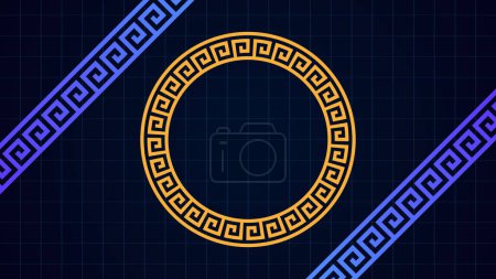 Photo for Greek Meander Pattern Background illustration abstract background. - Royalty Free Image