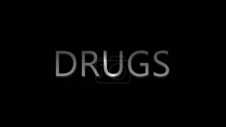 Photo for DRUGS word text animation. Digital Words Intro. Explainer video intro image. - Royalty Free Image
