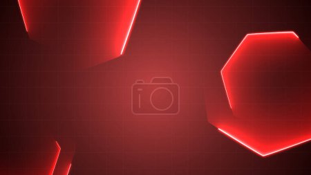 Téléchargez les photos : Fond technologique Hexagon 2D lumineux : un affichage futuriste et accrocheur de l'innovation et des progrès dans la conception numérique - en image libre de droit