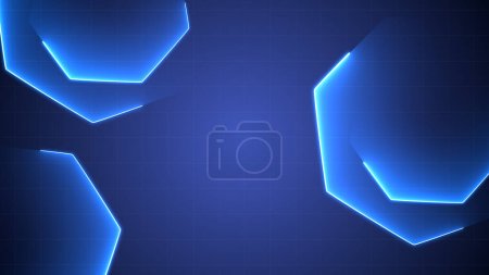 Foto de Glowing Hexagon 2D Technology Background: A Futuristic and Eye-catching Display of Innovation and Progress in Digital Design - Imagen libre de derechos