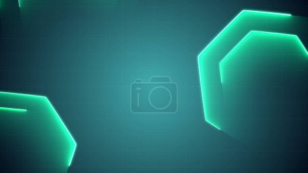 Téléchargez les photos : Fond technologique Hexagon 2D lumineux : un affichage futuriste et accrocheur de l'innovation et des progrès dans la conception numérique - en image libre de droit
