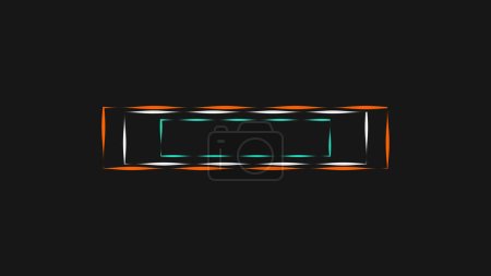 Simple line creating a rectangle animation. Logo name or title reveal animation template expanding and vanishing lower third animation. Trendy corporate colors. 