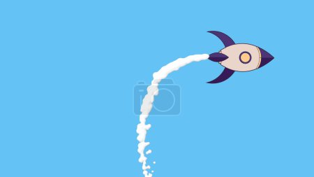Foto de Animación de despegue del transbordador espacial. Cohete volando animación estilo anime estilo cohete. Elemento vectorial para el juego 2d. - Imagen libre de derechos