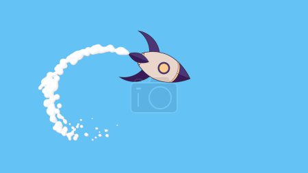 Photo for Space shuttle take-off animation. Rocket flying cartoon style anime style rocket animation. Vector Element for 2d Game. - Royalty Free Image