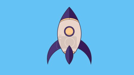 Téléchargez les photos : Animation de décollage navette spatiale. Rocket style dessin animé volant anime style fusée animation. Élément vectoriel pour jeu 2d. - en image libre de droit