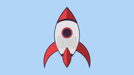 Téléchargez les photos : Animation de décollage navette spatiale. Rocket style dessin animé volant anime style fusée animation. - en image libre de droit