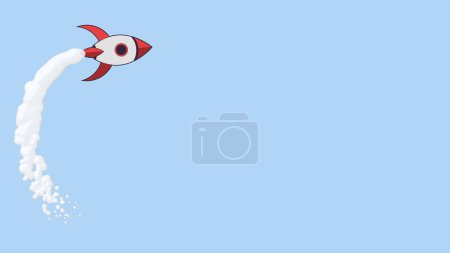 Téléchargez les photos : Animation de décollage navette spatiale. Rocket style dessin animé volant anime style fusée animation. Élément vectoriel pour jeu 2d. - en image libre de droit