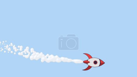 Photo for Space shuttle take-off animation. Rocket flying cartoon style anime style rocket animation. - Royalty Free Image