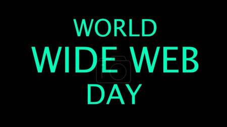 Foto de WORLD WIDE WEB DAY: GLOBAL CONNECTIVITY - ONLINE FORUM AND ESTORE. CELEBRATING INTERNET TECHNOLOGY! MODERN ABSTRACT GRAPHICS IN STOCK VIDEO ILLUSTRATION. WWW DAY TEXT ANIMATION BG. WEB DAY BG. - Imagen libre de derechos