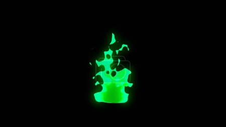 Photo for Simple glowing burning cartoon anime manga-style fire animation. Small burning fire torch. Fire flash motion graphic element. - Royalty Free Image