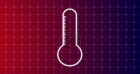 Photo for Rising Temperature due to global warming inside a glass mercury thermometer. Temperature gauge scale indicator motion graphic. Weather data visuals. - Royalty Free Image