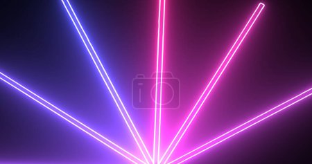 Concert stage light neon color 80s 90s style retro performance overlay asset. Glowing award show bg ceremony festival nightlife disco electronic light show flashlight high-quality stock illustration.