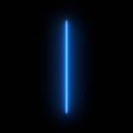 Single blue neon line light animated seamless loop.Technology background building asset fluorescent light rods nightclub retro style party bg. Psychedelic simple cyber tech shiny illuminated.