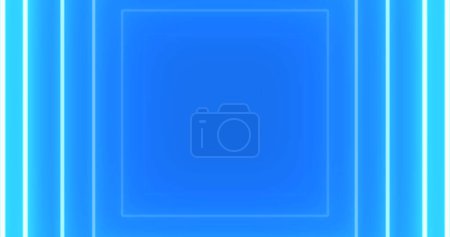 Photo for Square boxes animating in and out appear to disappear glowing bg. Rectangle shiny illuminated futuristic loading animation geometric cosmic style night club design elements assets high-quality. - Royalty Free Image