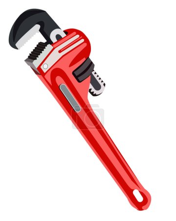 Illustration for Vector of Pipe wrench isolated on white background. Equipment tools. - Royalty Free Image