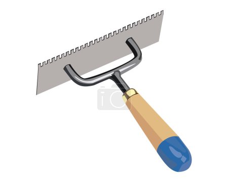 Illustration for Vector Illustration Stainless Steel Plastering Corner Trowel Concrete Construction Plastering Skimming Trowel Tools isolated on white background. Carpentry hand tools - Royalty Free Image