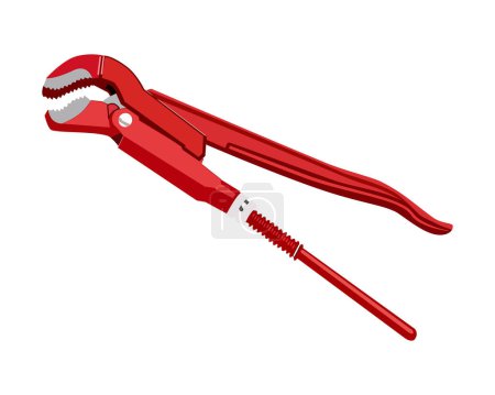 Illustration for Vector of Swedish Pipe Wrench isolated on white background. - Royalty Free Image