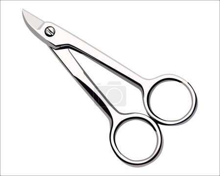 Illustration for Vector Illustration of Wire Cutting Scissors for cutting sutures in preparation for removal isolated on white background. Gardening hand tools - Royalty Free Image