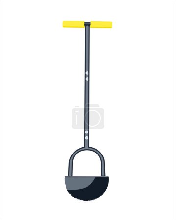Téléchargez les illustrations : Vector of Edger Lawn Tool, Half Moon Lawn Edger, Manual Lawn Edger for Grass That Borders Sidewalks, Driveways, Gardening tool isolated on white background. Vector illustration isolated. - en licence libre de droit