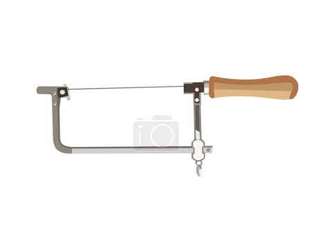 Illustration for Vector of Jelewers Saw Heavy Duty Metal Woodworking, Wood Board, Metal Cutting Blade Hacksaw - Royalty Free Image