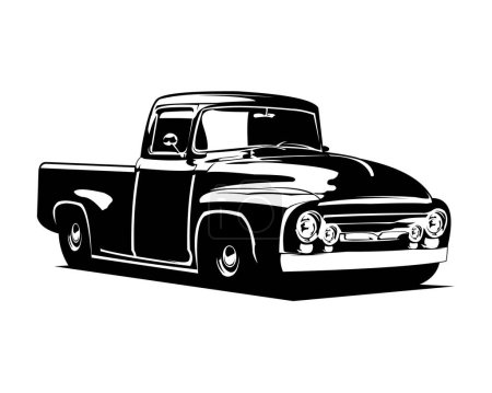 Téléchargez les illustrations : Meilleur vieux logo de vecteur de voiture de muscle de côté pour l'insigne, l'emblème, isolé sur fond blanc - en licence libre de droit